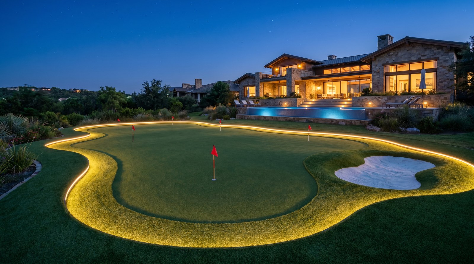Putting green Club nocturno premium para hotel boutique casa eventos y club en Cuernavaca Tepoztlán Morelos