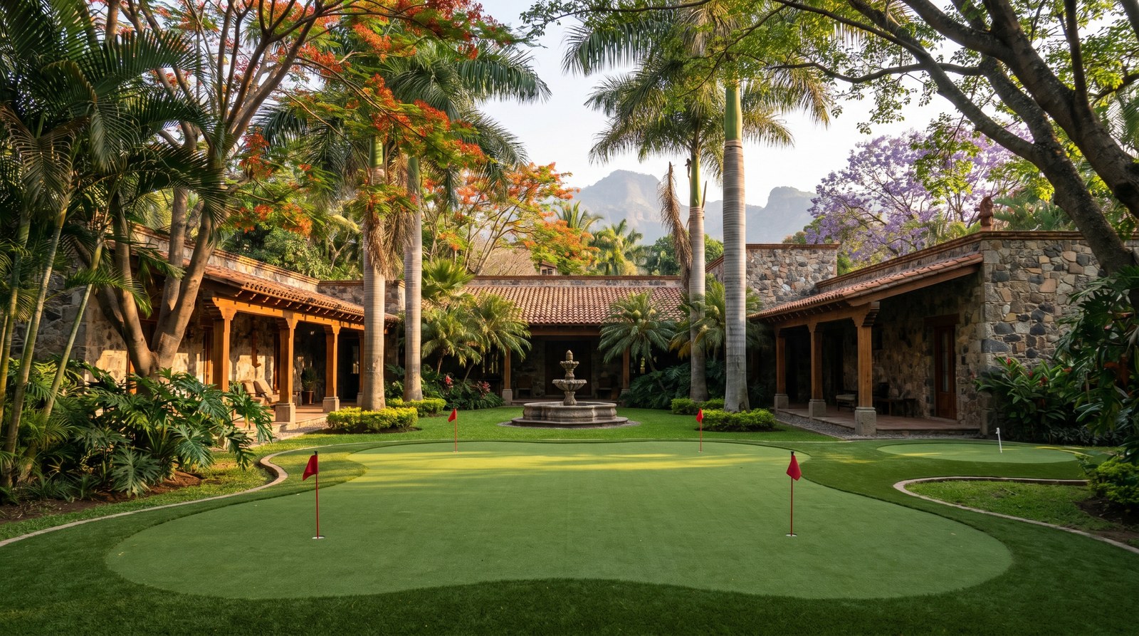 Casa de fin de semana CDMX con putting green premium y jardín tropical en Cuernavaca Morelos