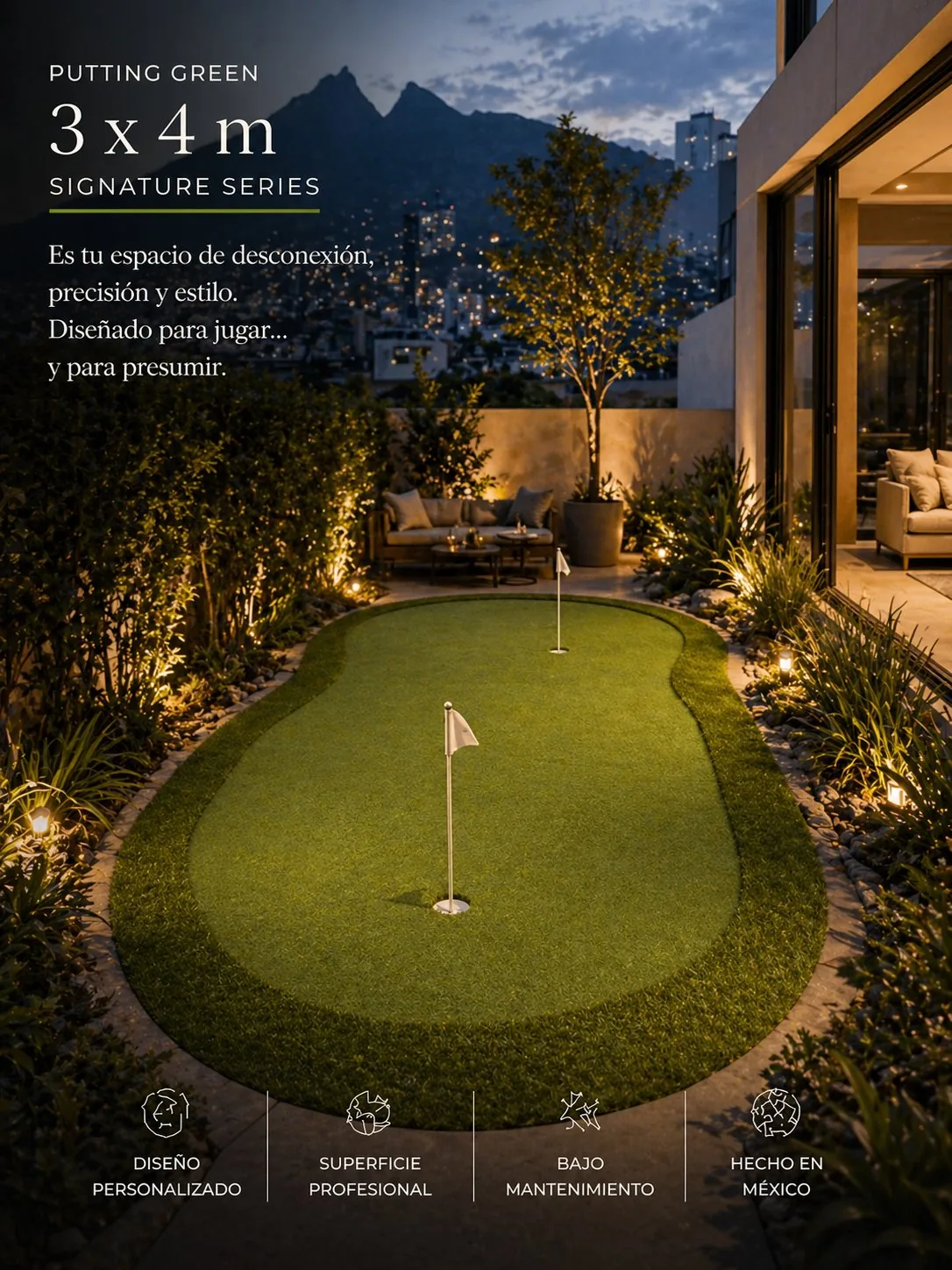 Putting green 3x4m Compact 12m² residencial México