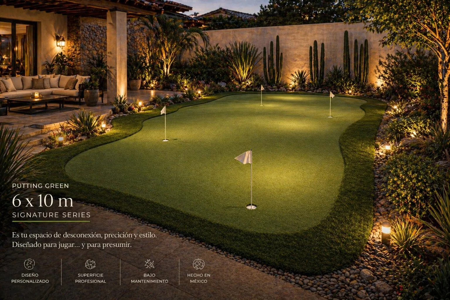 Putting green 6x10m Signature 60m² premium residencia México
