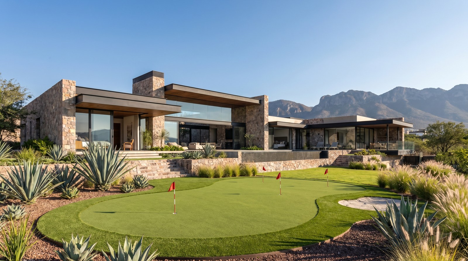 Putting green premium en residencia de Querétaro con vista al Bajío