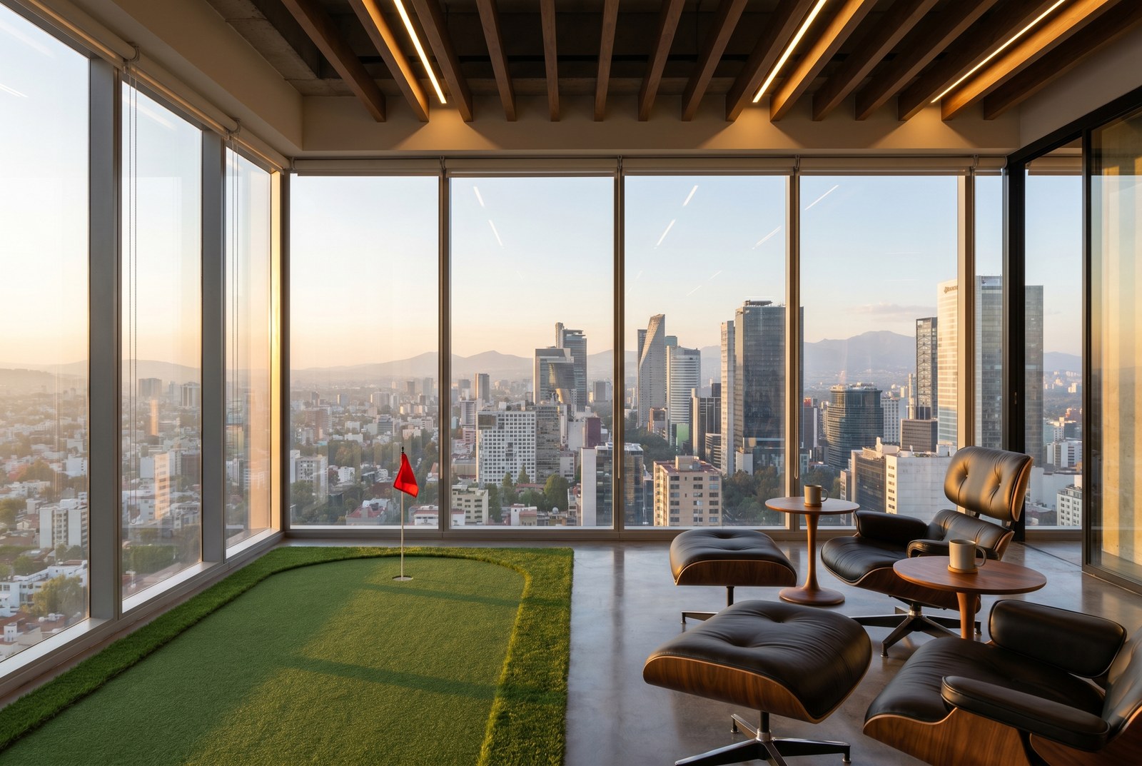 Putting green rooftop premium para oficina ejecutiva, hotel boutique y penthouse en México